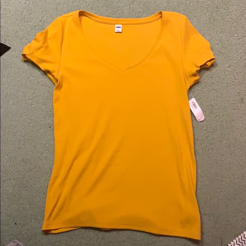 Yellow rubbed material. New with tag